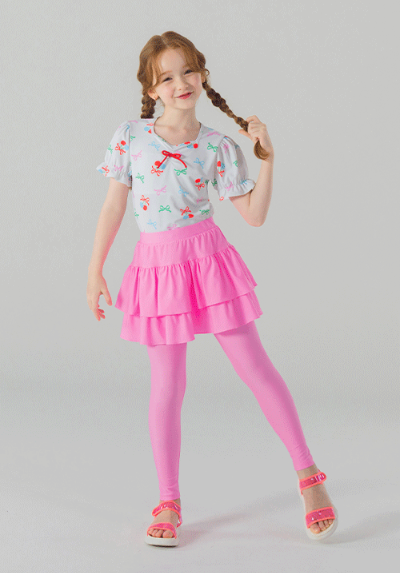 I LOVE J nerd shirring rashguard set