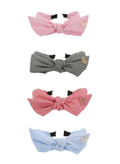 BEBEBEBE check ribbon headband