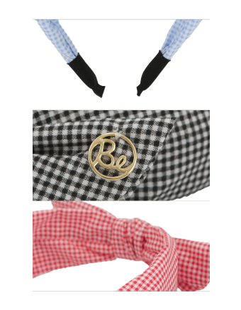 BEBEBEBE check ribbon headband