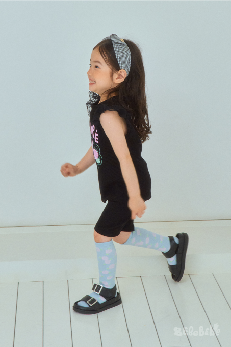 BEBEBEBE cream rose frill leggings set