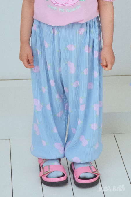 BEBEBEBE cream rose puff pleats set