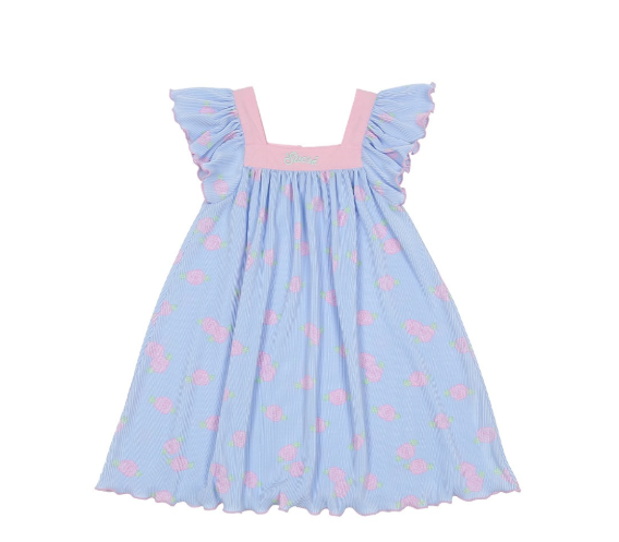 BEBEBEBE cream rose pleats dress