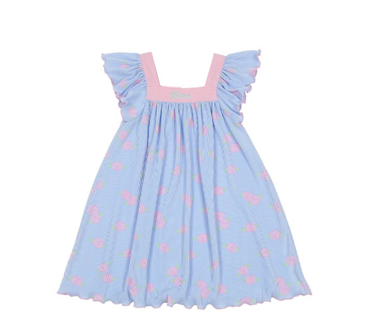 BEBEBEBE cream rose pleats dress