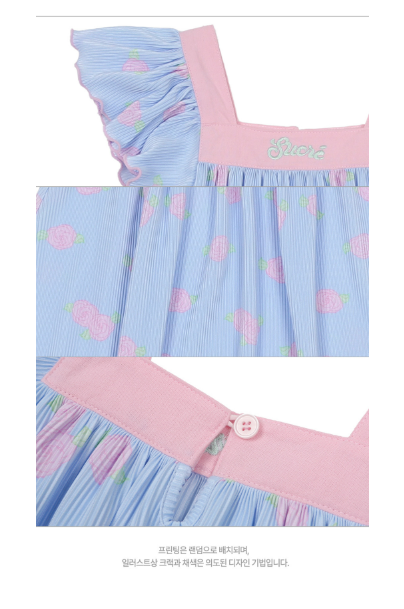 BEBEBEBE cream rose pleats dress