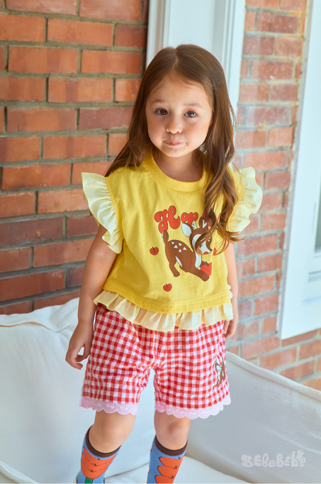 BEBEBEBE heart apple dear frill set