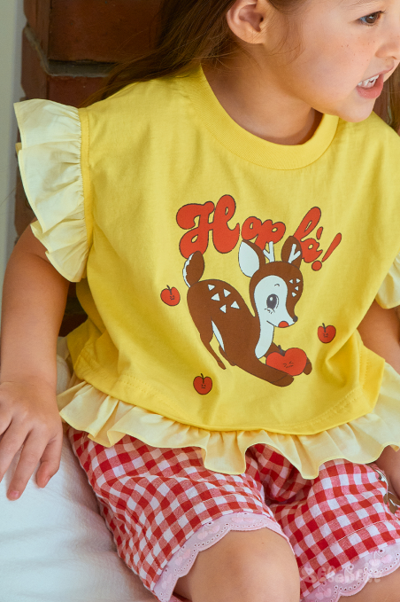 BEBEBEBE heart apple dear frill set