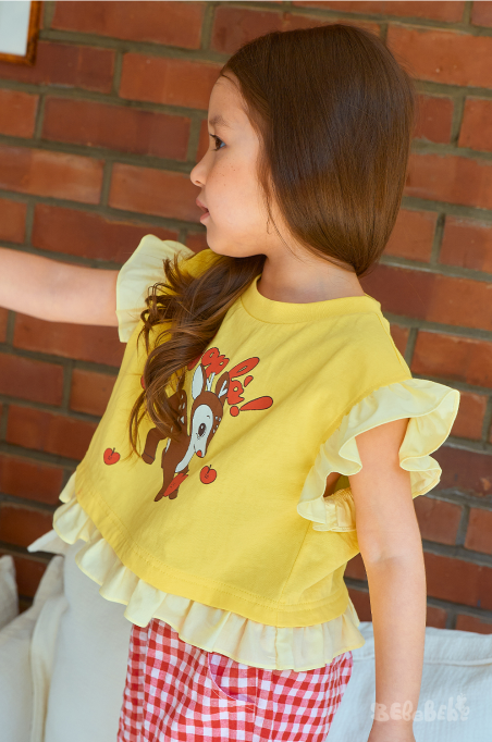 BEBEBEBE heart apple dear frill set