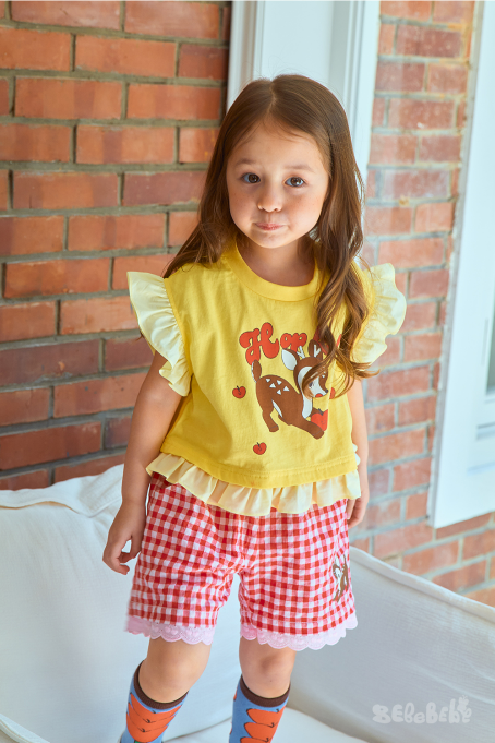 BEBEBEBE heart apple dear frill set