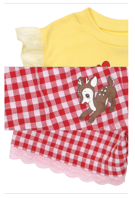 BEBEBEBE heart apple dear frill set