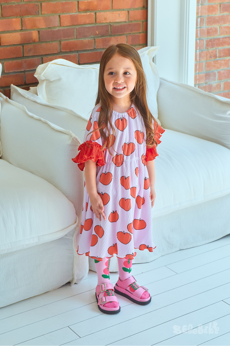 BEBEBEBE heart apple pleats dress