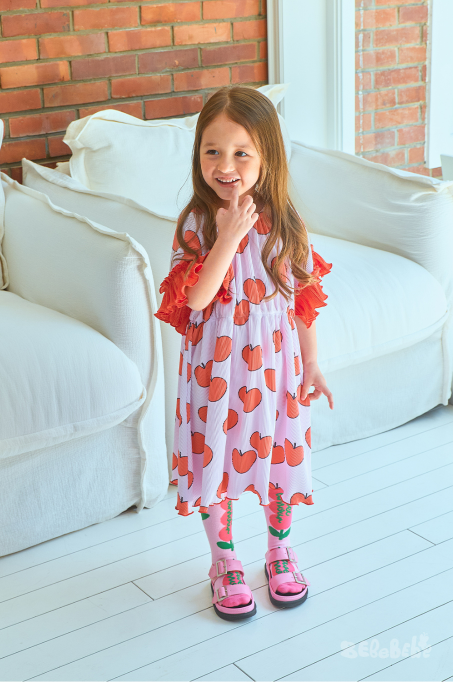 BEBEBEBE heart apple pleats dress