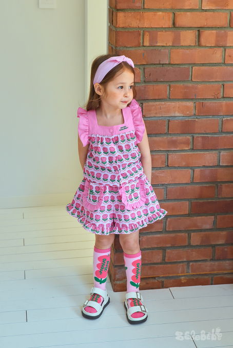 BEBEBEBE apple flower frill blouse set