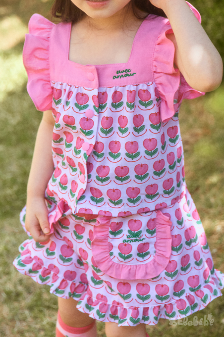 BEBEBEBE apple flower frill blouse set