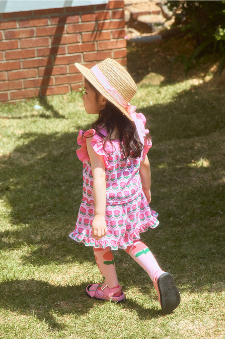 BEBEBEBE apple flower frill blouse set