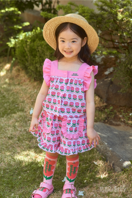 BEBEBEBE apple flower frill blouse set