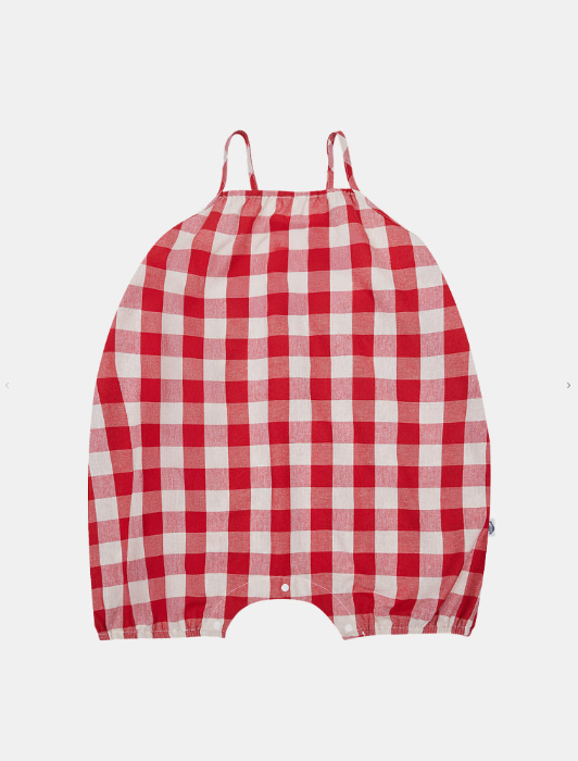 RAWUMBER berry gingham check overall