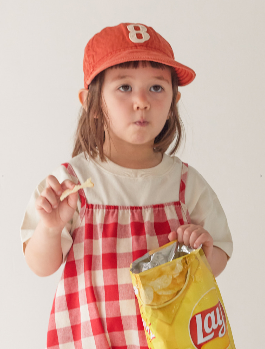 RAWUMBER berry gingham check overall