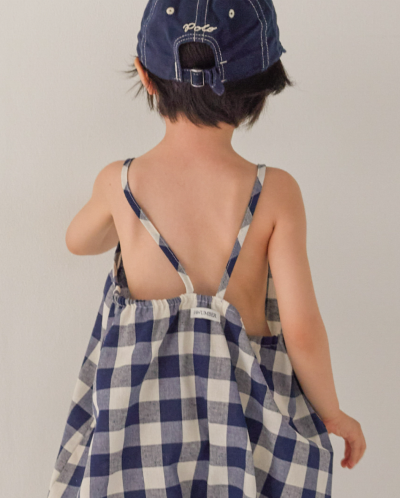 RAWUMBER berry gingham check overall
