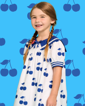 BEBE DE PINO All over cherry sailor collar dress