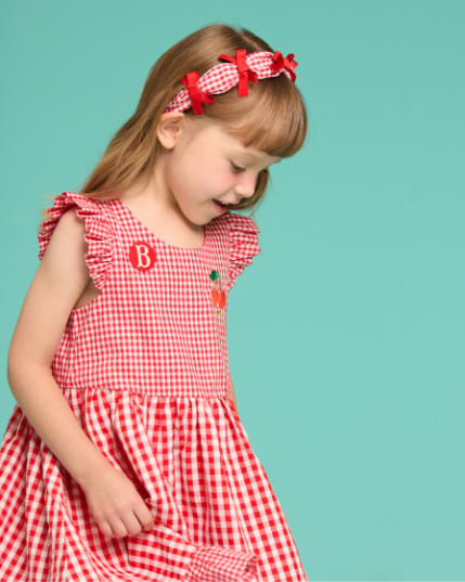 BEBE DE PINO All over gingham check cherry dress
