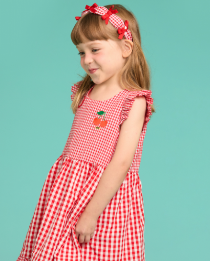 BEBE DE PINO All over gingham check cherry dress