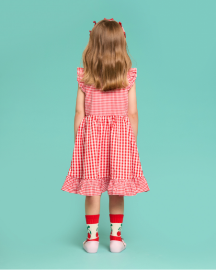 BEBE DE PINO All over gingham check cherry dress