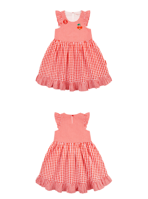 BEBE DE PINO All over gingham check cherry dress
