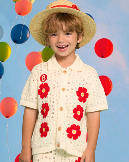BEBE DE PINO Groovy flower crochet cardigan