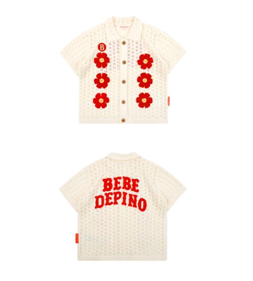 BEBE DE PINO Groovy flower crochet cardigan