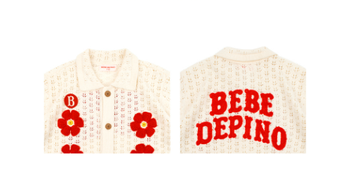 BEBE DE PINO Groovy flower crochet cardigan