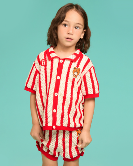 BEBE DE PINO Groovy bear crochet cardigan