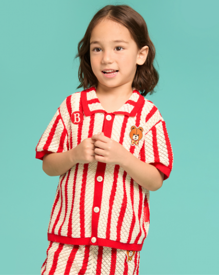 BEBE DE PINO Groovy bear crochet cardigan