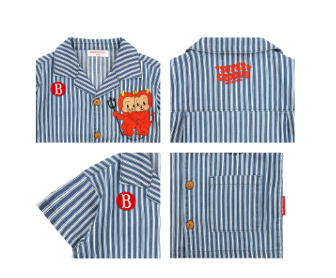 BEBE DE PINO Little demons stripe denim shirt