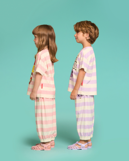 BEBE DE PINO Blooming rabbit stripe lounge wear set