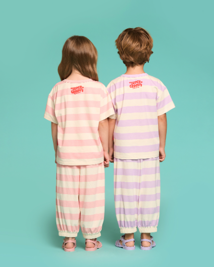 BEBE DE PINO Blooming rabbit stripe lounge wear set