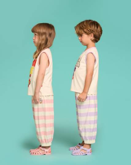 BEBE DE PINO Blooming rabbit stripe lounge wear set