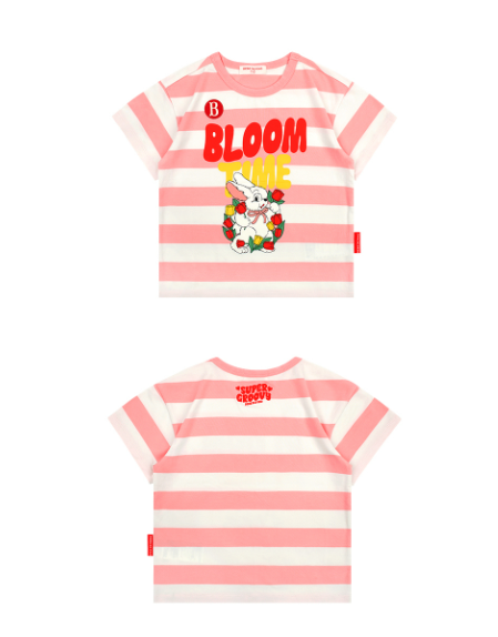 BEBE DE PINO Blooming rabbit stripe lounge wear set