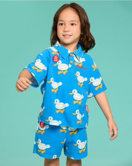 BEBE DE PINO All over groovy duck terry short pants