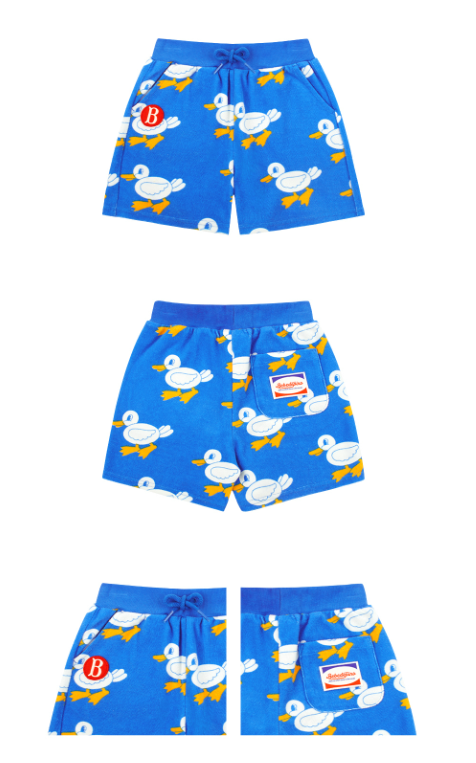 BEBE DE PINO All over groovy duck terry short pants