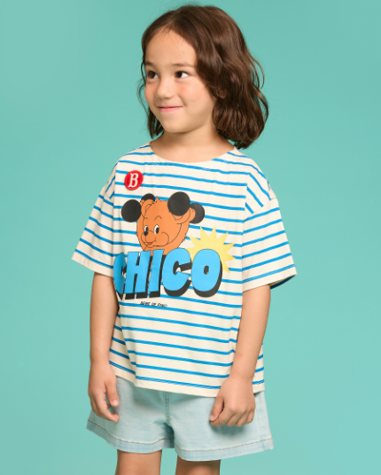 BEBE DE PINO Chico boat neck stripe tee