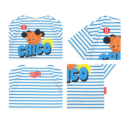 BEBE DE PINO Chico boat neck stripe tee