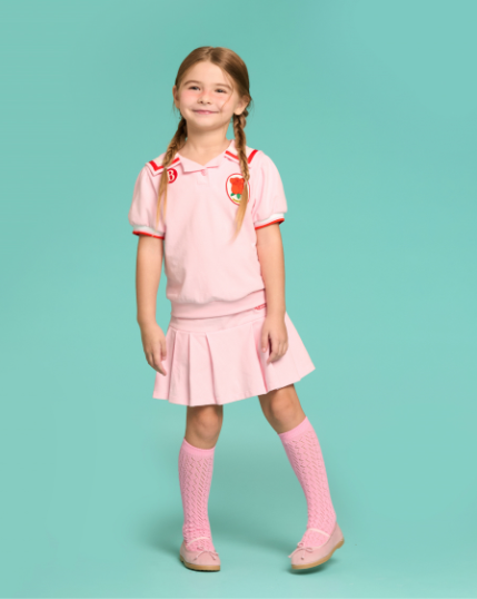 BEBE DE PINO Rose pique sailor collar tee