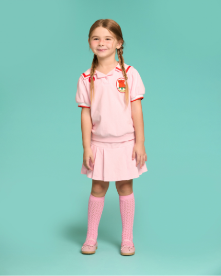 BEBE DE PINO Rose pique sailor collar tee