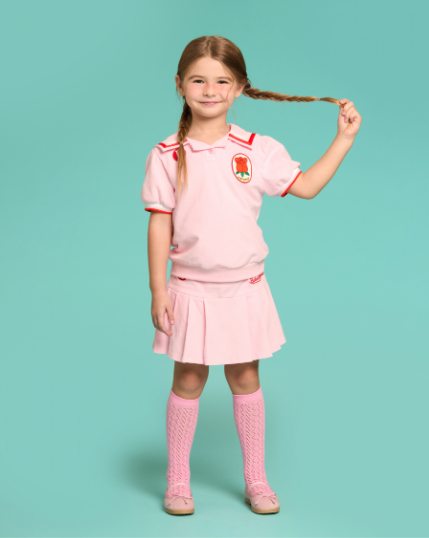 BEBE DE PINO Rose pique sailor collar tee