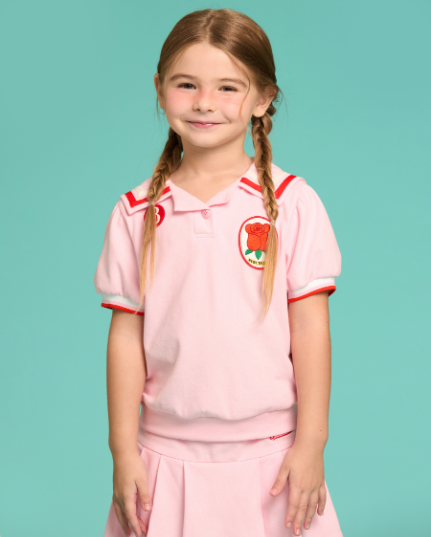 BEBE DE PINO Rose pique sailor collar tee