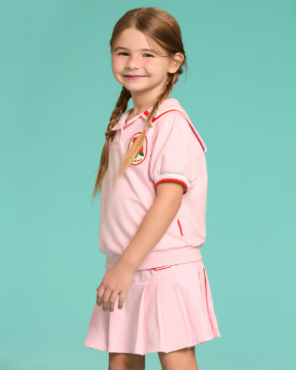 BEBE DE PINO Rose pique sailor collar tee