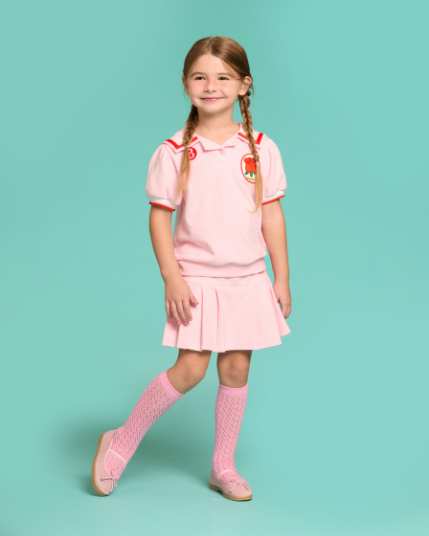 BEBE DE PINO Rose pique sailor collar tee