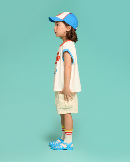 BEBE DE PINO Little birds color block sleeveless tee