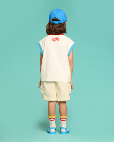 BEBE DE PINO Little birds color block sleeveless tee