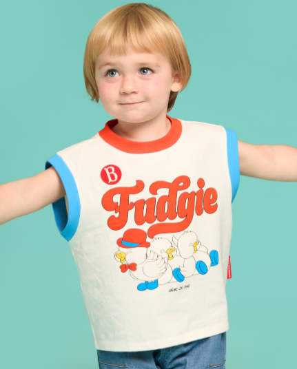 BEBE DE PINO Little birds color block sleeveless tee